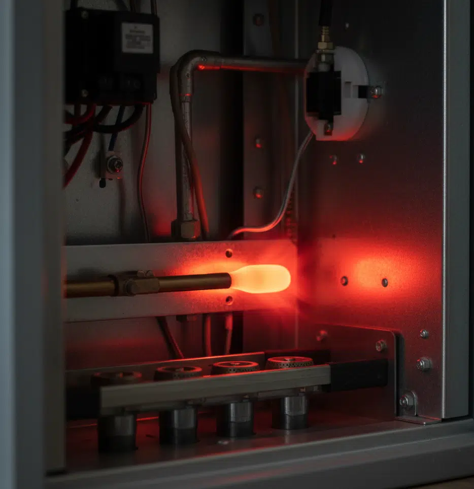 The Igniter is glowing red hot on HVAC unit