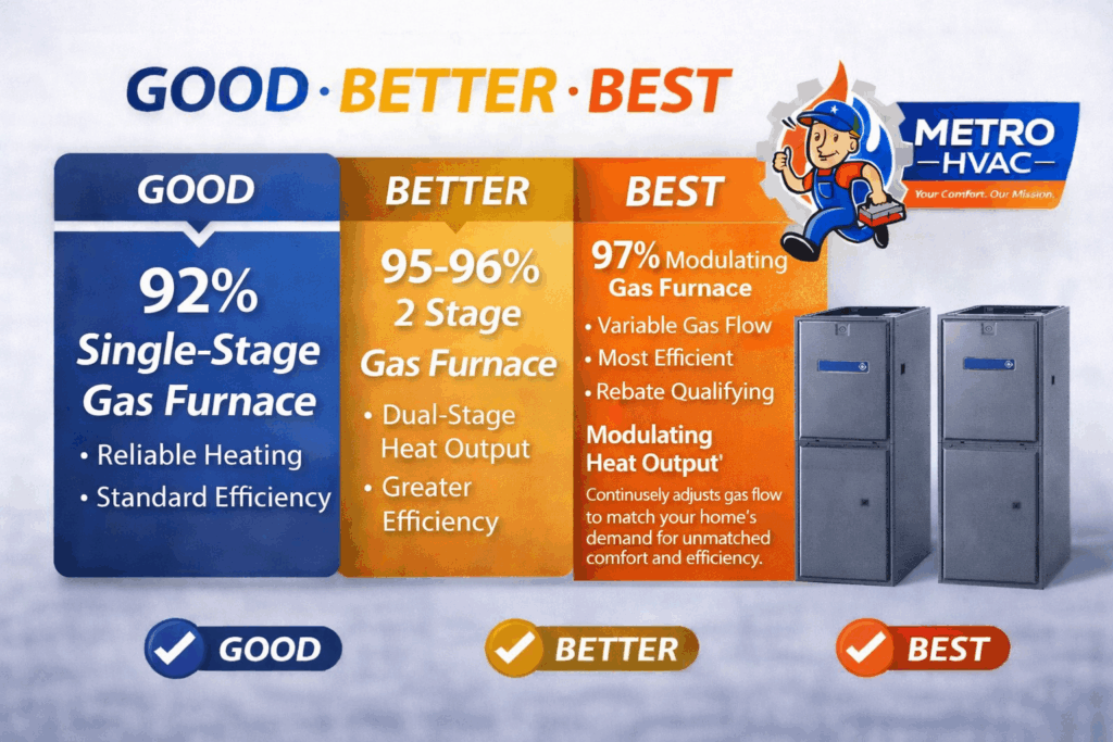 Single Stage Gas Furnace Options from Metro HVAC